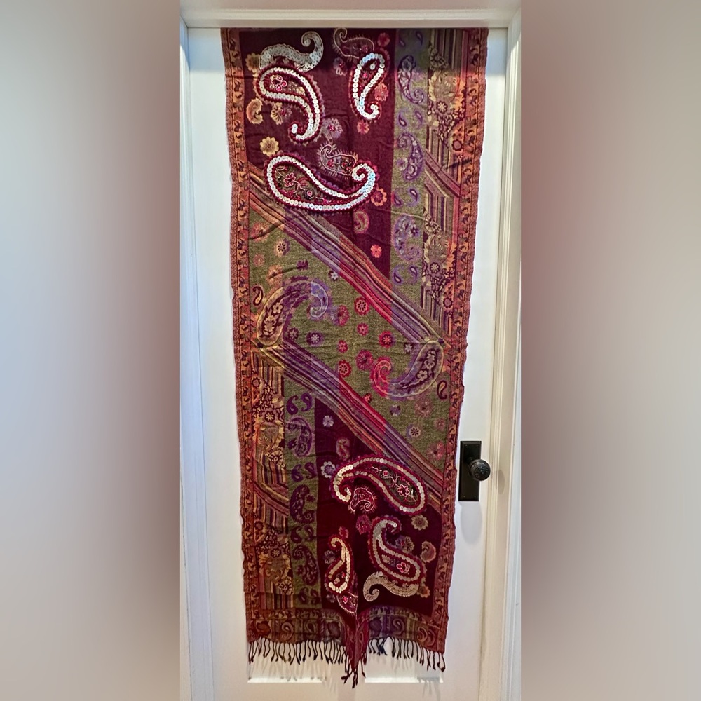 Indian inspired scarf/wrap/table decor.